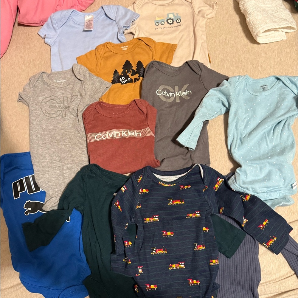 Calvin Klein Gray Logo Long Sleeve Tee for Kids